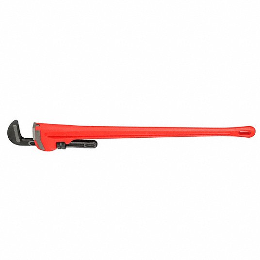 Ridgid Straight Pipe Wrench, Cast Iron, Jaw Capacity 6 inch, Serrated, Overall Length 48 inch, I-Beam 31040