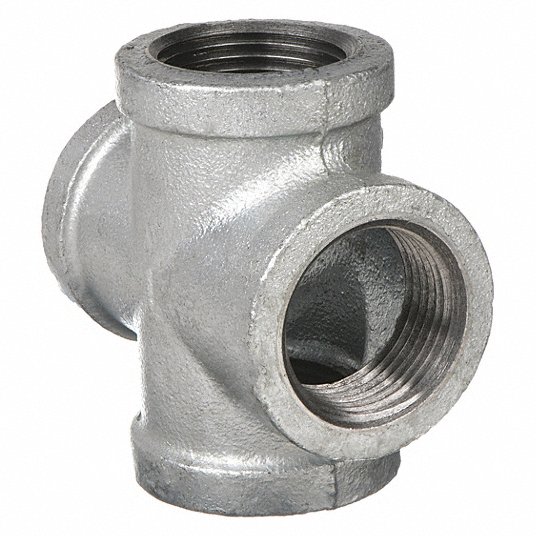 جرينجر ابروفد وصلة 4 اتجاهات, من الحديد القابل للطرق, حجم الأنبوب 1 × 1 × 1 × 1 بوصة, NPT x NPT x NPT x NPT 6KJ40