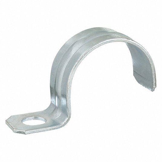 Grainger Approved One Hole Conduit Strap, Steel, 2 In, PK10 6XC47