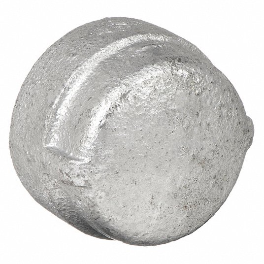 Grainger Approved Galvanized Malleable Iron Cap, 1/2Inch Pipe Size, FNPT Connection Type 1LBR1