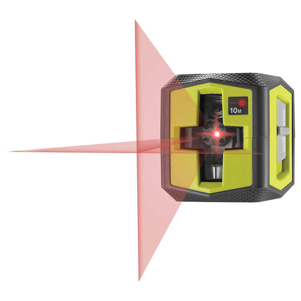 Ryobi Red Cross line Laser, Measure Range 10m, Self-Leveling, 0.4kg RBCLLR1