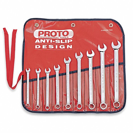 Proto Combination Wrench Set, Metric, 9 Pieces J1200HM-T500