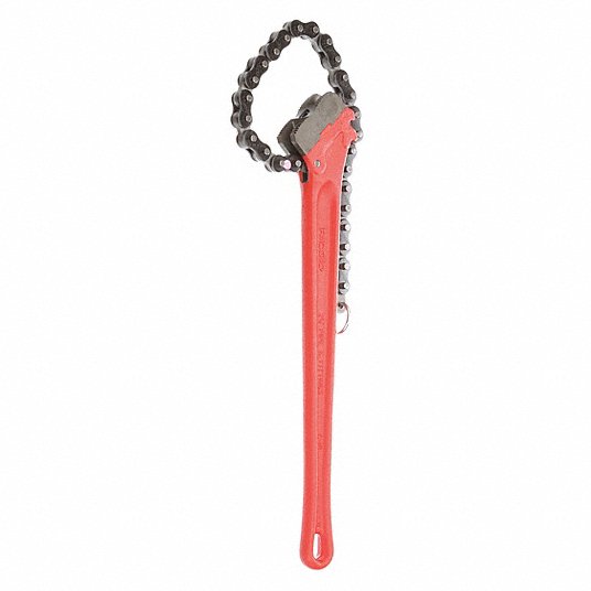 Ridgid Chain Wrench, Alloy Steel, For Outside Diameter 7 1/2 inch, Minimum Pipe Diameter 4 1/2 inch 31330
