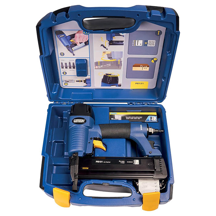 Rapid Pneumatic Stapler, Brad Nailer, Brad length 15-50mm, Operating Pressure: 5-7Bar,  2.57kg PB131