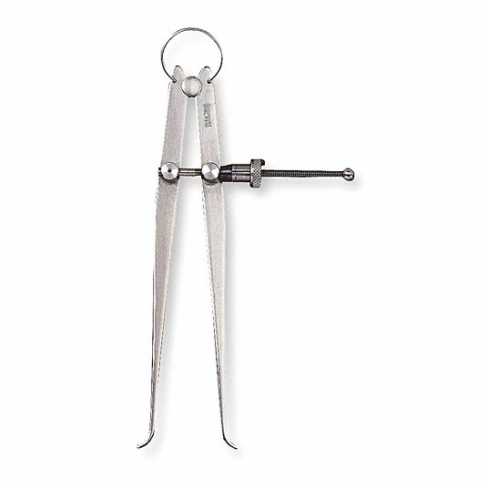 Inside Spring Caliper, Maximum Measurement 150 mm, 6 in, Joint Type Spring, Nut Type Solid 73A-6