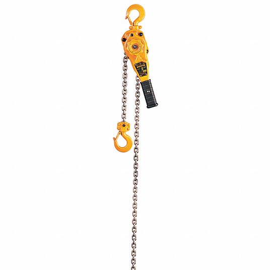 Harrington Lever Chain Hoist: 4,000 lb Load Capacity, 59 lb Pull to Lift Rated Load LB020-10