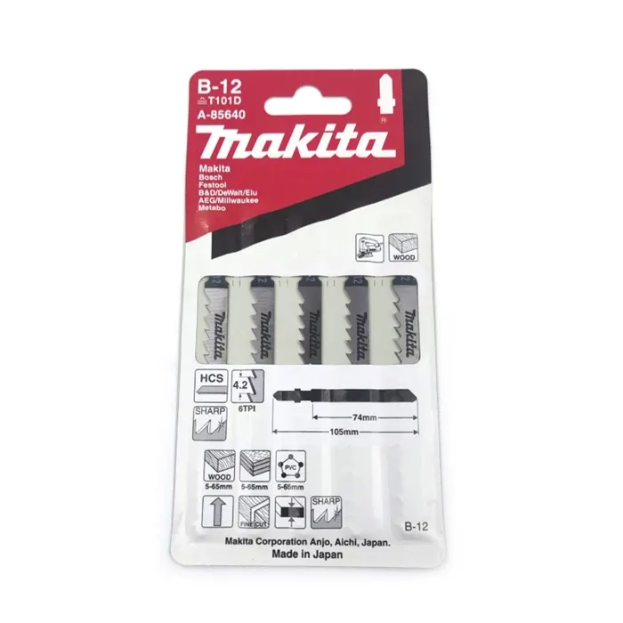 Makita Jig Saw Blade (Universal Blade) for Wood & Plastic, 5 Pcs A-85640