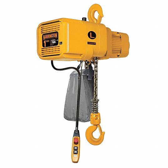 Harrington H4 Electric NER Chain Hoist, 2,000 lb. Load Capacity, 230V, 10 ft. Hoist Lift, Lift Speed 14/2.5 fpm, 2 Speed NER2010LD