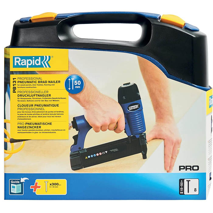 Rapid Pneumatic Stapler, Brad Nailer, Brad length 15-50mm, Operating Pressure: 5-7Bar,  2.57kg PB131