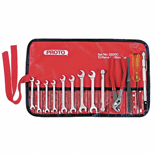 Proto Open End Wrench Set, Alloy Steel, Satin, Number of Tools 13 J3200C