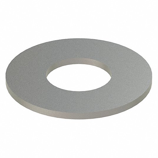 Grainger Approved Stainless Steel Flat Washer, Plain Fastener Finish, Fits Bolt Sizes 1/2 in, Silver Z0547-316