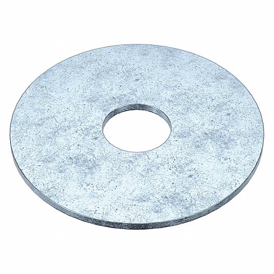Grainger Approved Steel Fender Washer, Zinc Plated Fastener Finish, Fits Bolt Sizes 3/8Inch, Pkg of 50 Z0469
