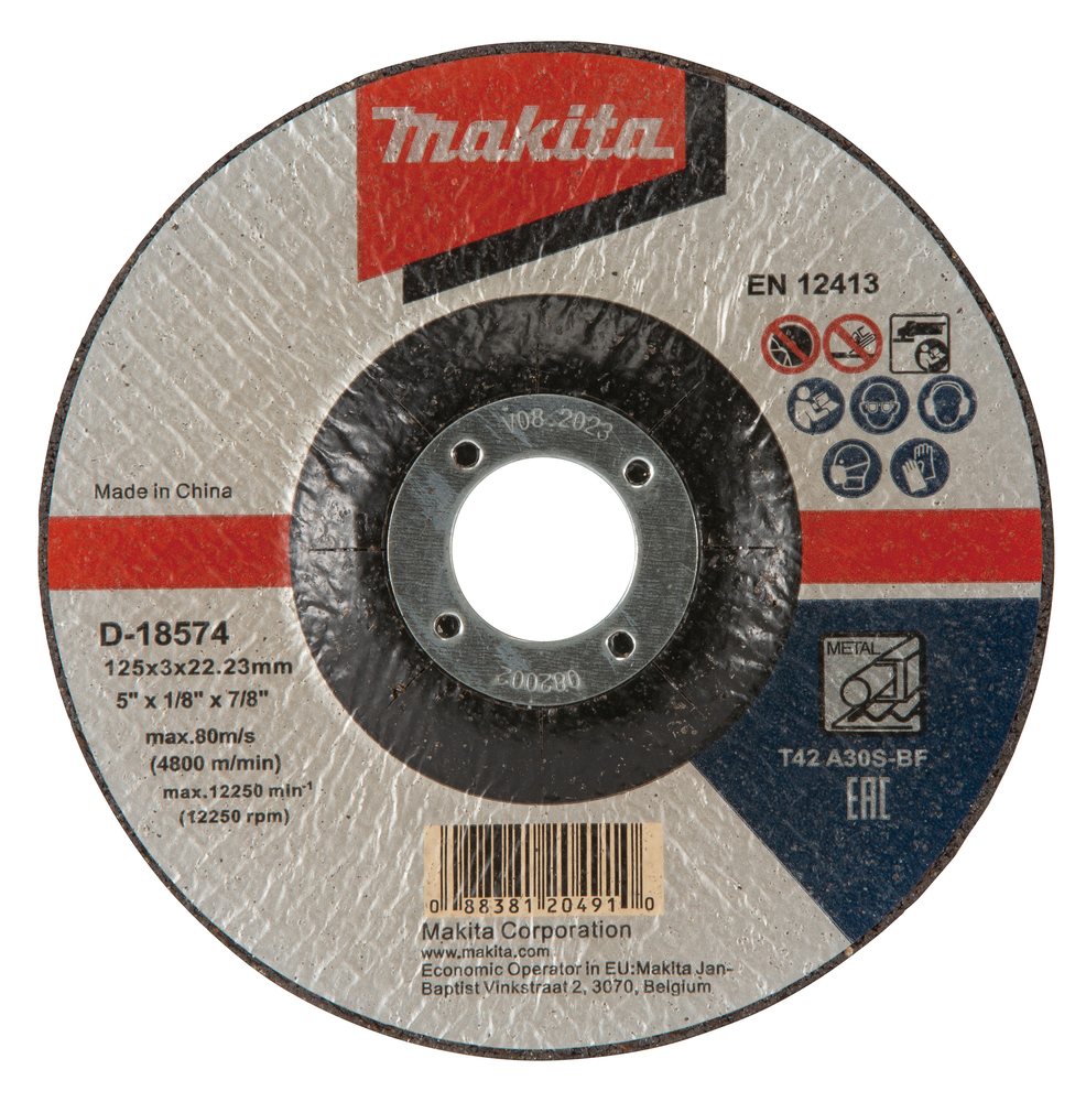 Makita Depressed Center Cutting Wheel (D-series), 125 x 3.0 x 22.23 D-18574