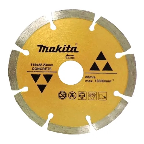 Makita Diamond Cutting Disc ,4.5 Inch ,115 X 7 X 22.23 mm ,Concrete, Stone, Brick D-44270