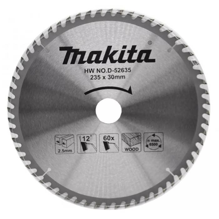Makita TCT Saw Blade For Wood, 235 X 30 /25.4 X 60T D-52635
