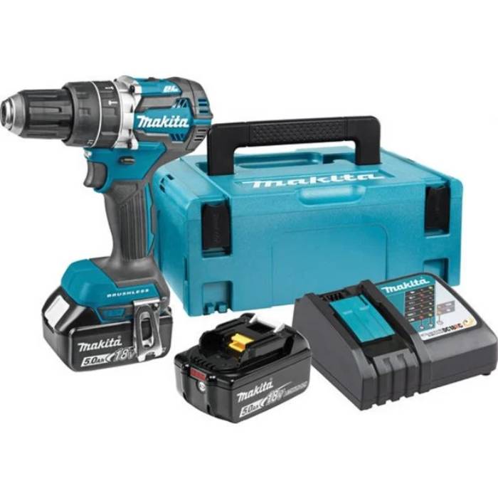 Makita Cordless Battery Drill Machine For Wood, Steel, Masonry, 13mm, 18V, Brushless,1.9Kg DHP484RTJ