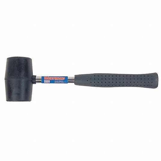 Westward Rubber Mallet,16 oz Head Weight, Steel with Vinyl Grip Handle Material 4YR61