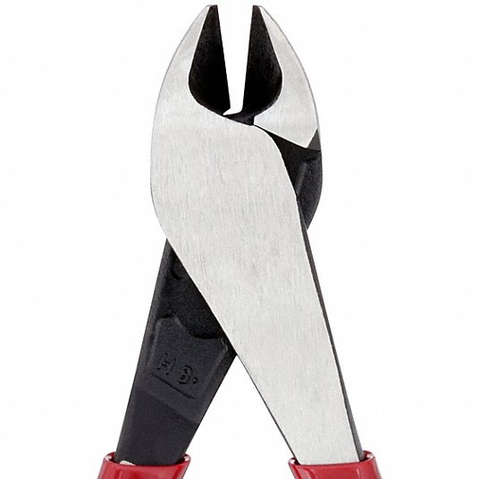 Klein High Leverage Diagonal Cutting Plier, Standard, Straight, Oval, 7/8 inch Jaw Length, 1 1/4 inch Jaw Width, 6 - 8 inch D248-8
