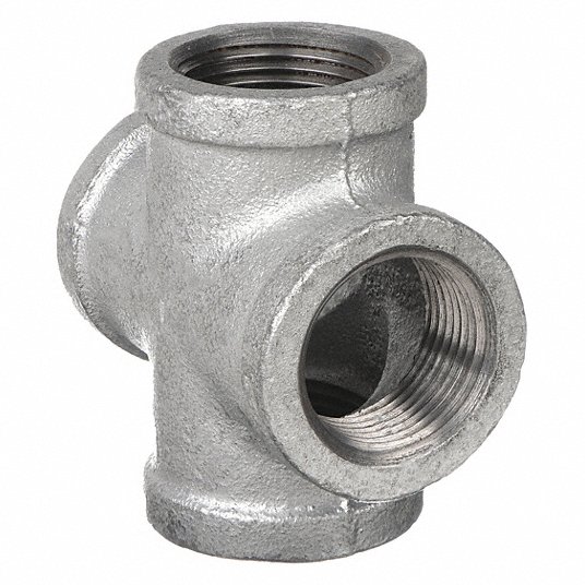 Anvil Cross, Malleable Iron, 2 in x 2 in x 2 in x 2 in Pipe Size, NPT x NPT x NPT x NPT, Class 150 0311070809