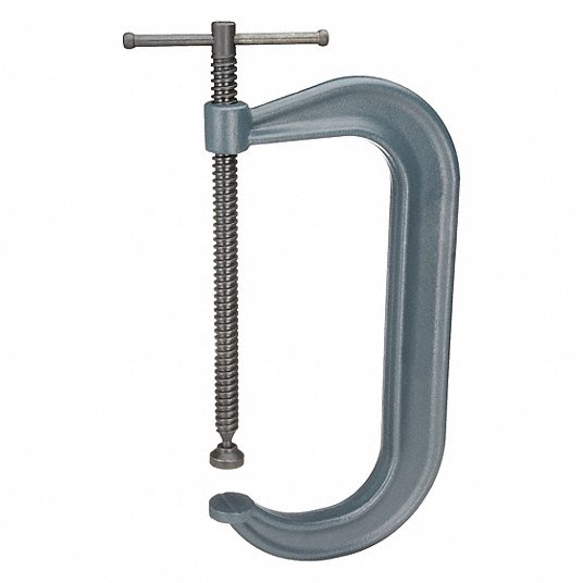 Regular Duty Forged Steel C-Clamp, 12 1/4 in Max. Opening, 6 5/16 in Throat Depth, Gray J412