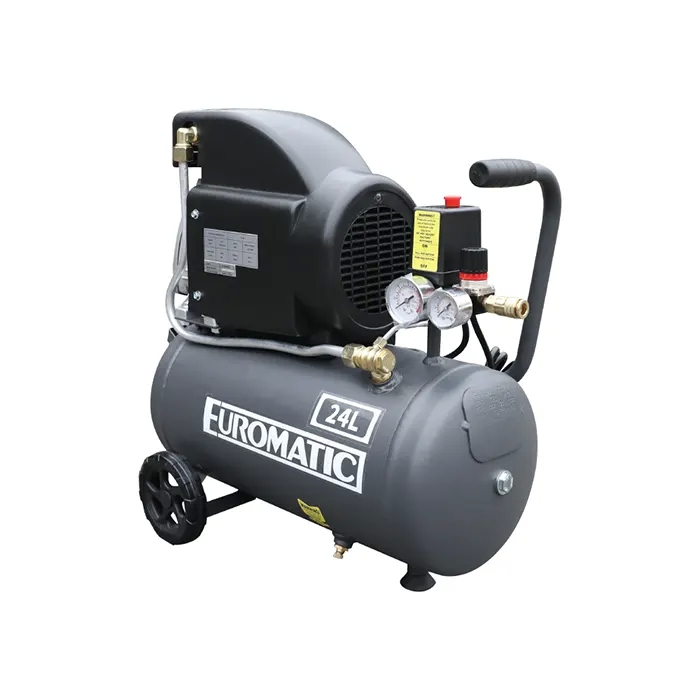 Euromatic Small Air Compressor, 24 Liter, 2.5HP, 220 Volt, 60Hz FL-24L-K