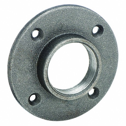 Grainger Approved Pipe Flange, Malleable Iron, Floor Flange, 2Inch Pipe Size, Floor Flange, Class 150 5P604