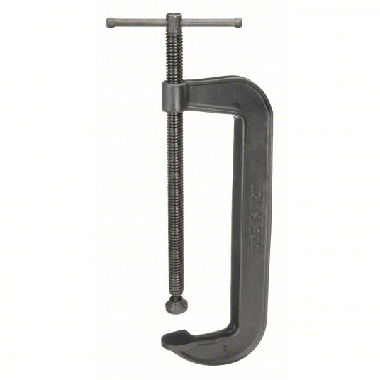 Westward C-Clamp, 12 inch Max. Opening, 3 5/8 inch Throat Depth, Cast Iron, 2,850 lb Clamping Pressure 10D516