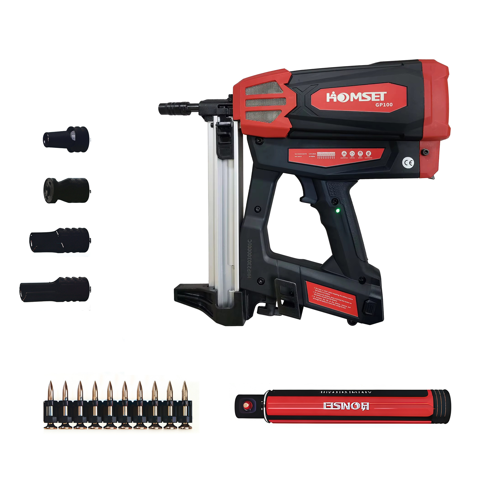 Concrete Gas Nail Gun, Nail Length 16mm~40mm, Magazine Capacity 40pcs, 3.6kg