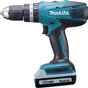 ماكيتا (سلسة G) مثقاب مطرقة تصادمی لاسكلي 18 فولت, 13mm HP457DWE