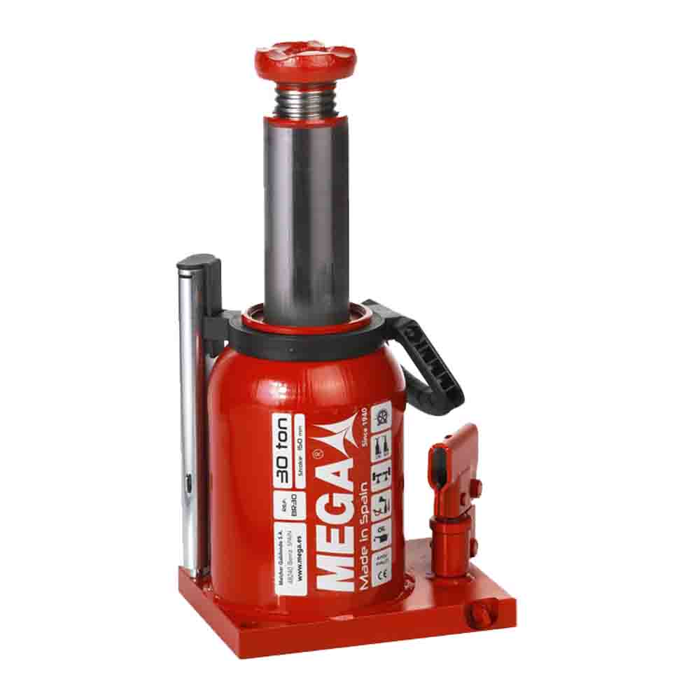 Mega Hydraulic Bottle Jack, 30T, 14.5 kg, Made in spain MEGA-BR30