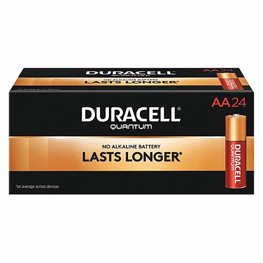 Duracell Quantum, AA Battery, Alkaline, High Performance, 1.5V DC, PK 24 QU1500BKD