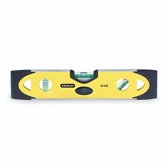 Stanley Aluminum Torpedo Level, 9 in Length, 3 Vials, Magnetic, with top read 43-512