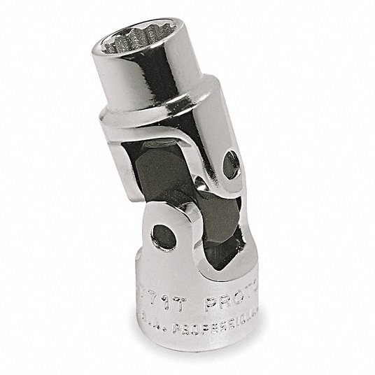 Proto Flex Socket, 1/4 in Drive Size, 9/32 in Socket Size, 12-Point, Alloy Steel, Chrome Finish J4777TA