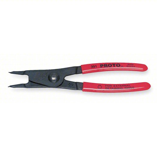 Proto Retaining Ring Plier, Internal, For 1 13/16 inch to 3 inch Bore Dia, 0.09 inch Tip Dia, 9 inch Overall Length J394