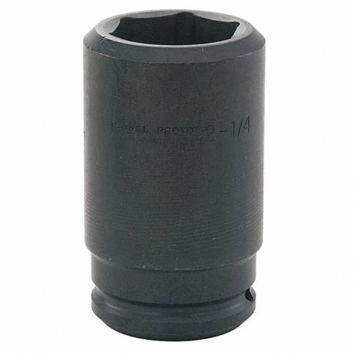 Proto Impact Socket, 1 1/2 inch Drive Size, 3 5/16 inch Socket Size, 6-Point, Deep, Black Oxide J15053L