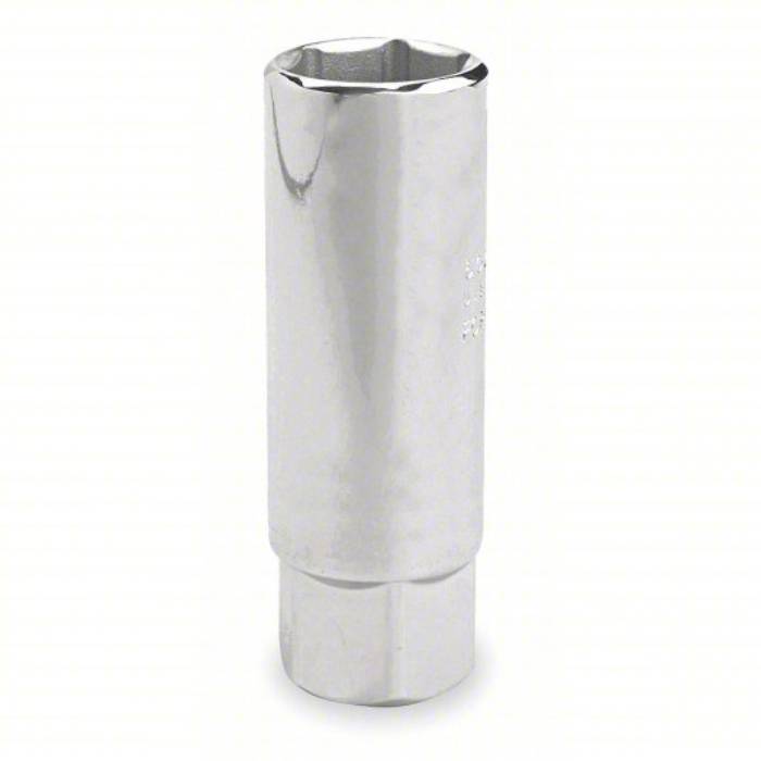 Proto Spark Plug Socket, 3/8 inch Drive Size, 13/16 inch Socket Size, 6-Point, Deep, Chrome Finish J5026HPA