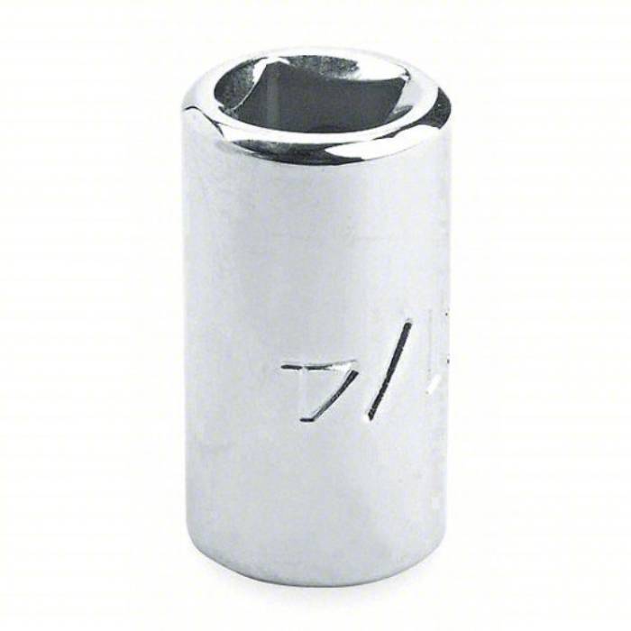Proto Socket, 3/8 inch Drive Size, 7/16 inch Socket Size, 8-Point, Alloy Steel, Standard, Chrome Finish J5214S