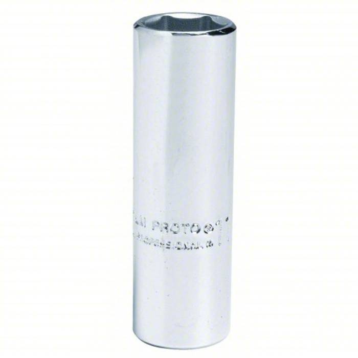 Proto Socket, 1/2 inch Drive Size, 1 1/8 inch Socket Size, 12-Point, Alloy Steel, Deep Depth, Chrome Finish J5336