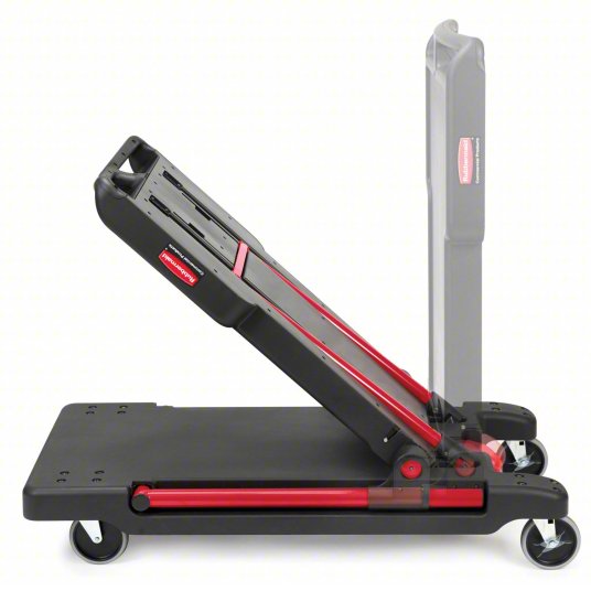 Rubbermaid Foldable Trolley, 180kg Load, with Flush Plastic Shelf & Platform FG430000BLA