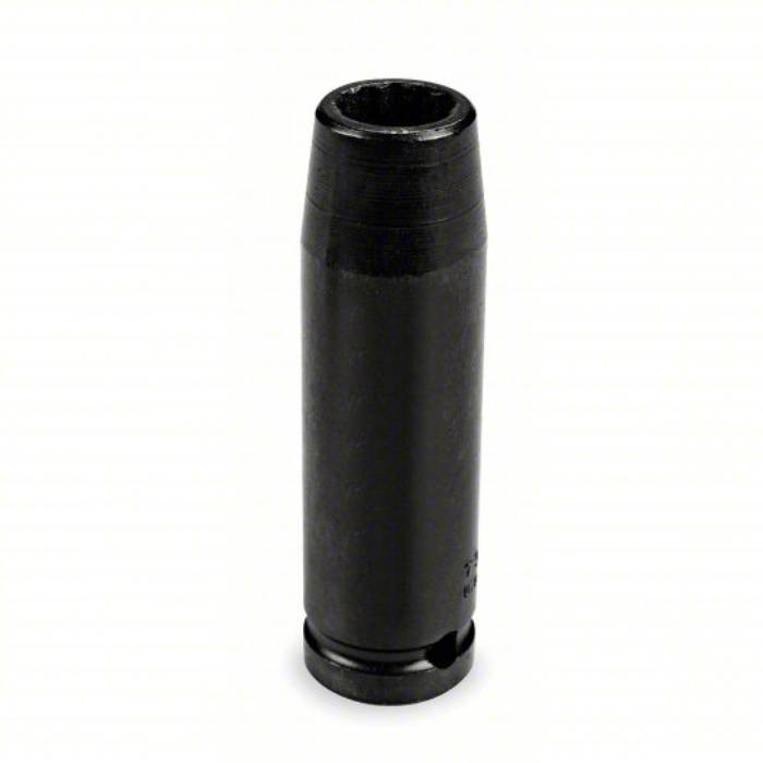 Proto Impact Socket, 1/2 inch Drive Size, 11/16 inch Socket Size, 12-Point, Deep, Black Oxide J7322