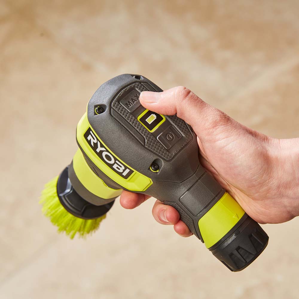 Ryobi Cordless Scrubber Kit 4V, 2.0Ah Battery, 5cm Brush Head RSCR4-120G