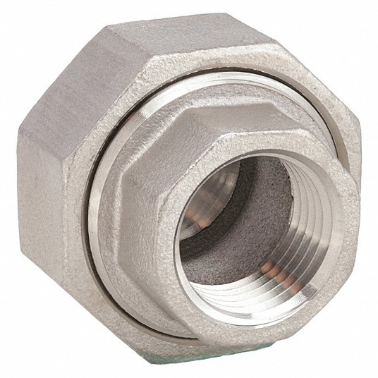 Grainger Approved Union, 316 Stainless Steel, 1/4 in x 1/4 in Fitting Pipe Size, Female NPT x Female NPT, Class 150 1/4 150 UNION 316