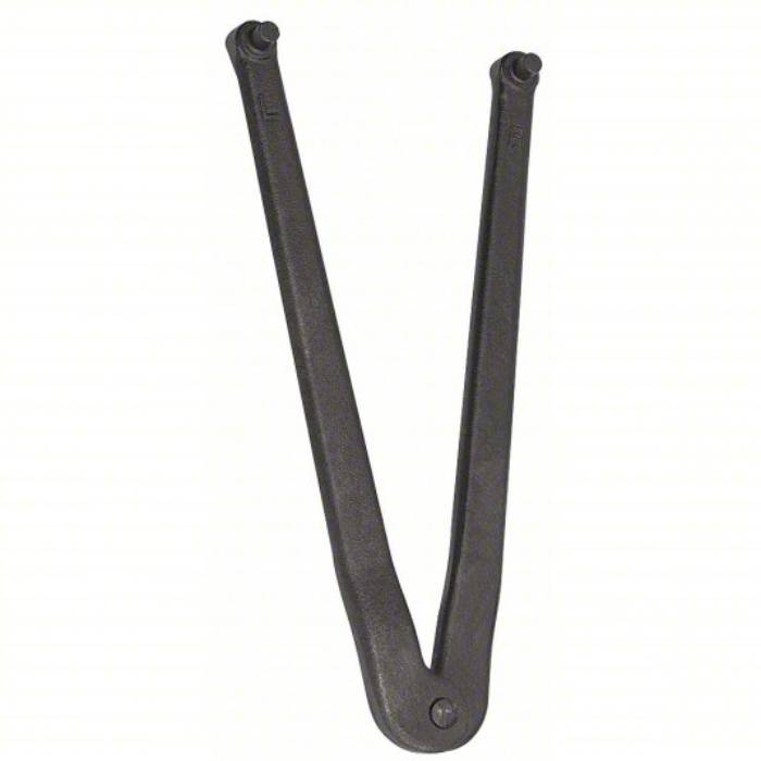 Proto Pin Spanner Wrench, Side, Alloy Steel, Black Oxide, Pin Diameter 2 inch, 3/16 inch, 6 1/2 Overall Length, 1/4 inch Pin Length JC482