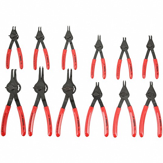 Proto Retaining Ring Plier Set, Convertible, For 3/8 inch to 3 inch Bore Dia, For 1/4 to 3 11/32 Shaft Dia J360B