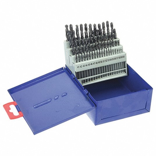 Westward Jobber Drill Bit Set, Drill Bit Point Angle 135 ° 4UM93