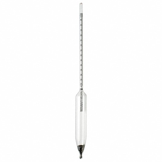Precision Hydrometer, Specific Gravity, 0.0005, 1.000/1.070 50420