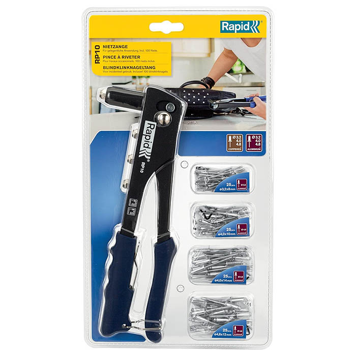 RAPID Hand Riveter, Rivet Heads 3.2 , 4.0 , 4.8 mm, For Aluminium RP10