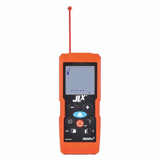 Precision Brand Laser Distance Meter, 330 ft Max Measuring Distance, ±1/16 in, (2) AAA, Indoor 492U69