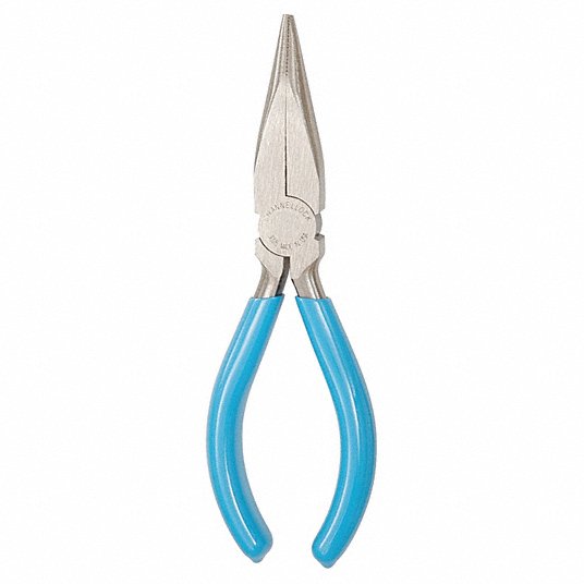 Needle Nose Plier, Overall Length 6 inch, Jaw Length 2 inch, Blue 3026