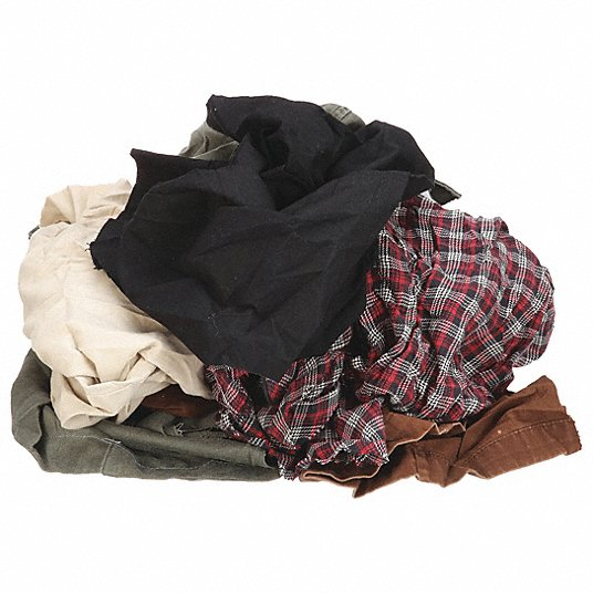 GENERAL Cloth Rag: General Purpose Cleaning, Cotton, mixed Colors, 11 kg
